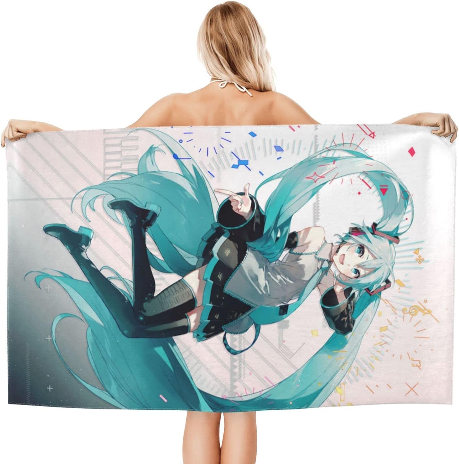 Amazon｜初音 ミク バスタオル マイクロファイバー 高速吸水 速乾 耐久